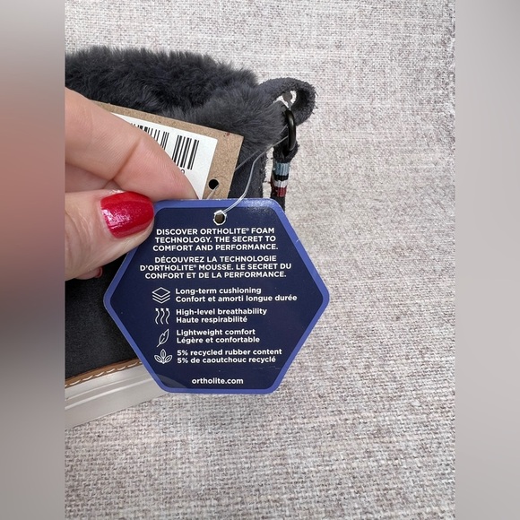 TOMS NWT Paxton Forged Iron gray suede faux fur lined sneakers size 9.5 ankle - Picture 3 of 13